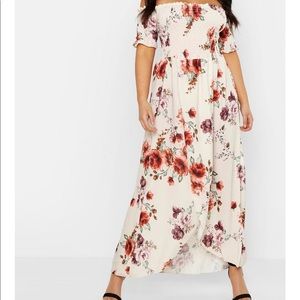 Plus Floral Off Shoulder Maxi Dress